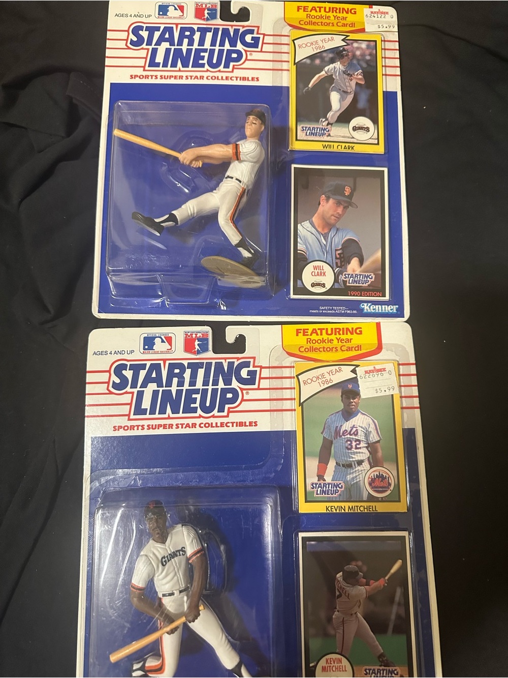 Kevin Mitchell & will clark San Francisco giants lot of 2 Action Figures
